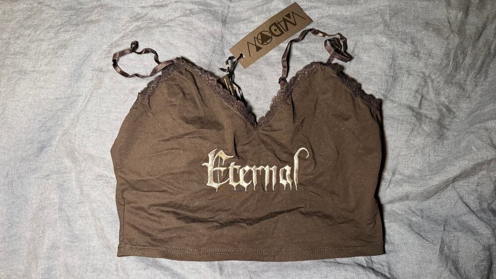 NWT Dolls Kill Widow Eternal Black Crop Tank Size Small